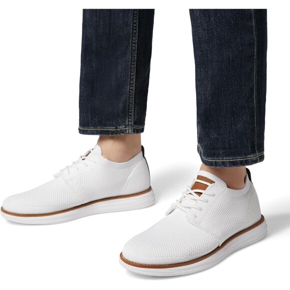 ⚡Bruno Marc Men White Knit Flex Mesh Oxfords Lace-Up Lightweight Casual Sneakers - Picture 7 of 9